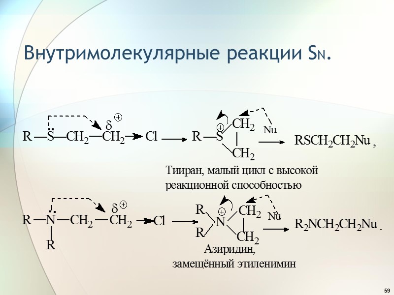 59 Внутримолекулярные реакции SN.